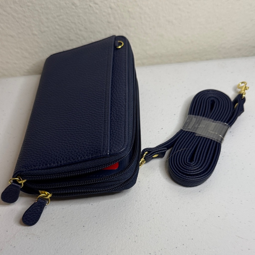 Buxton Navy Blue Wallet with Gold Accents